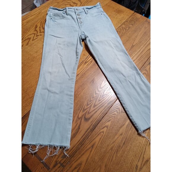 OLD NAVY Jeans Womens 4P BLUE LIGHT Wash STRAIGHT ? Preowned Button Fly Used - Picture 2 of 13